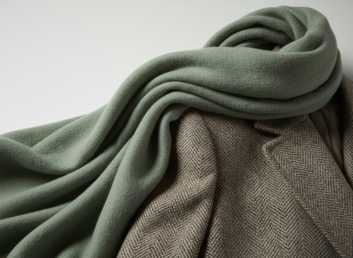 Accessories - Sage Scarf & Taupe Jacket