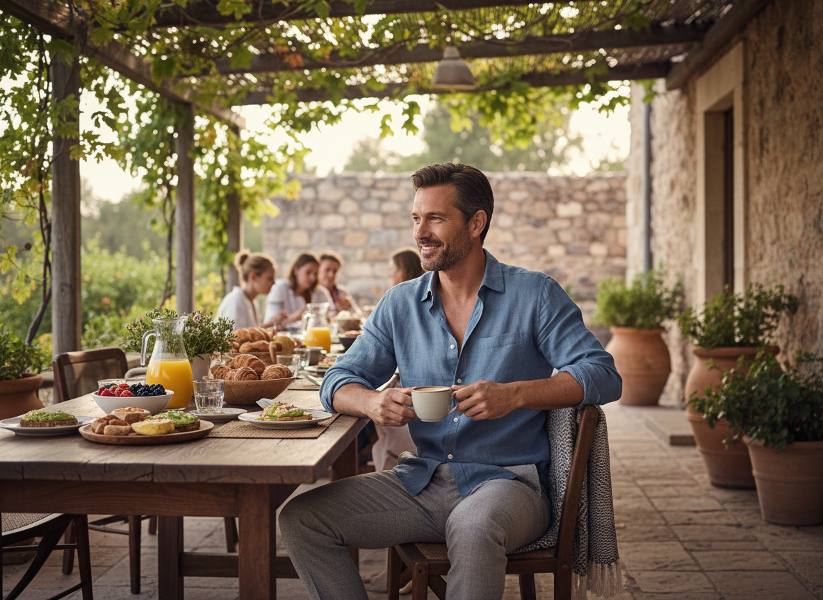 Smart-Casual - Dusty Blue Shirt, Heather Grey Trousers