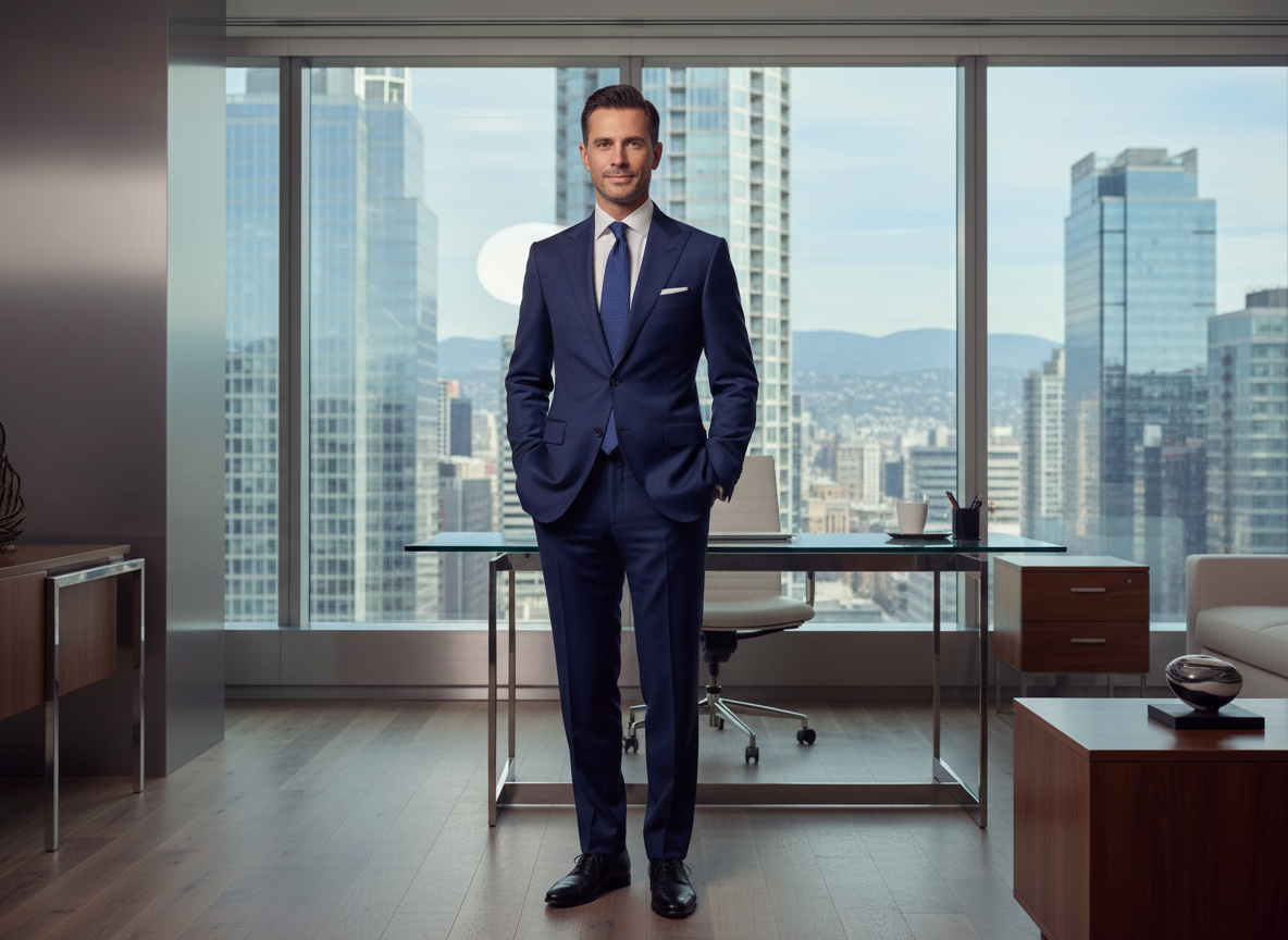Formal - Navy Suit, White Shirt, Cobalt Tie