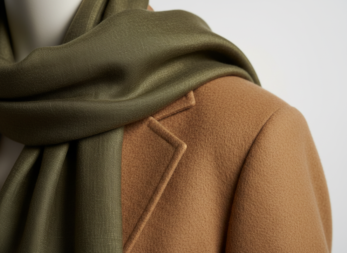 Accessories - Olive Scarf & Camel Jacket