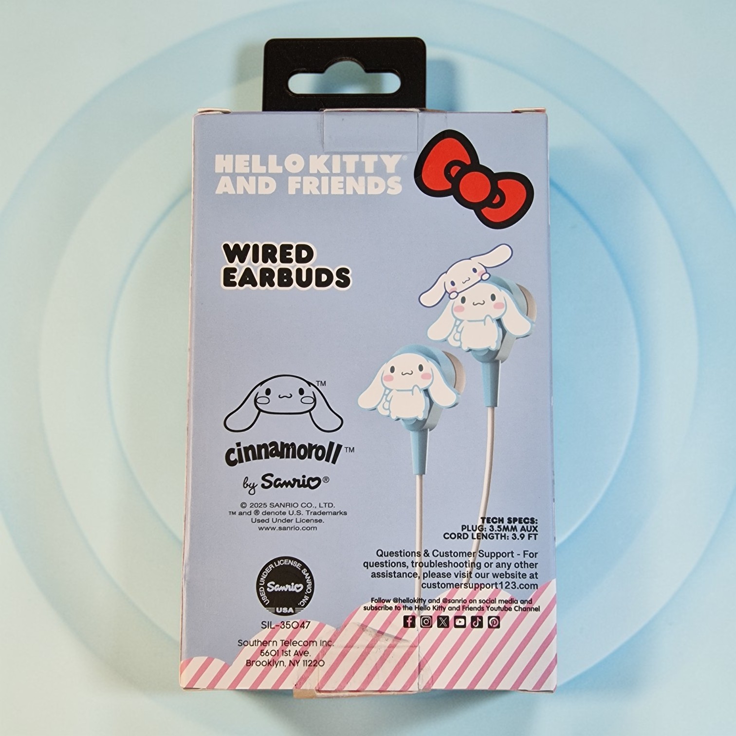 Hello Kitty and Friends Cinnamoroll Wired Earbuds Back