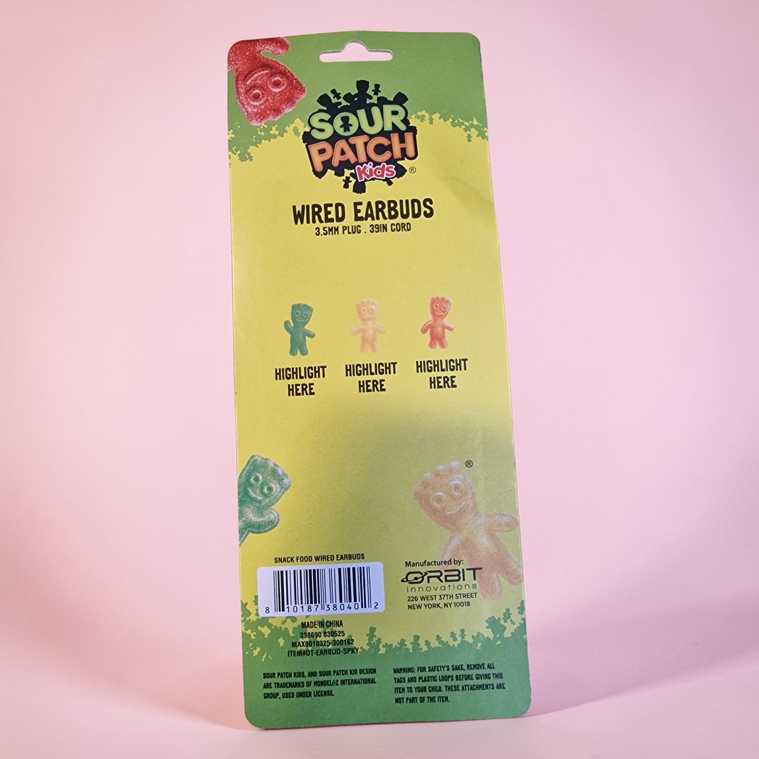 Sour Patch Kids Wired Earbuds Back