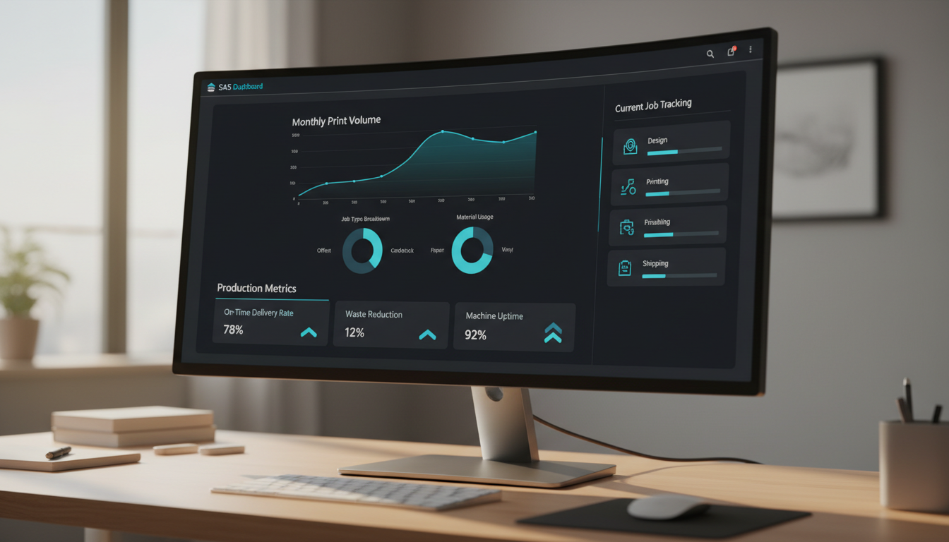 PressOps ERP dashboard for print businesses