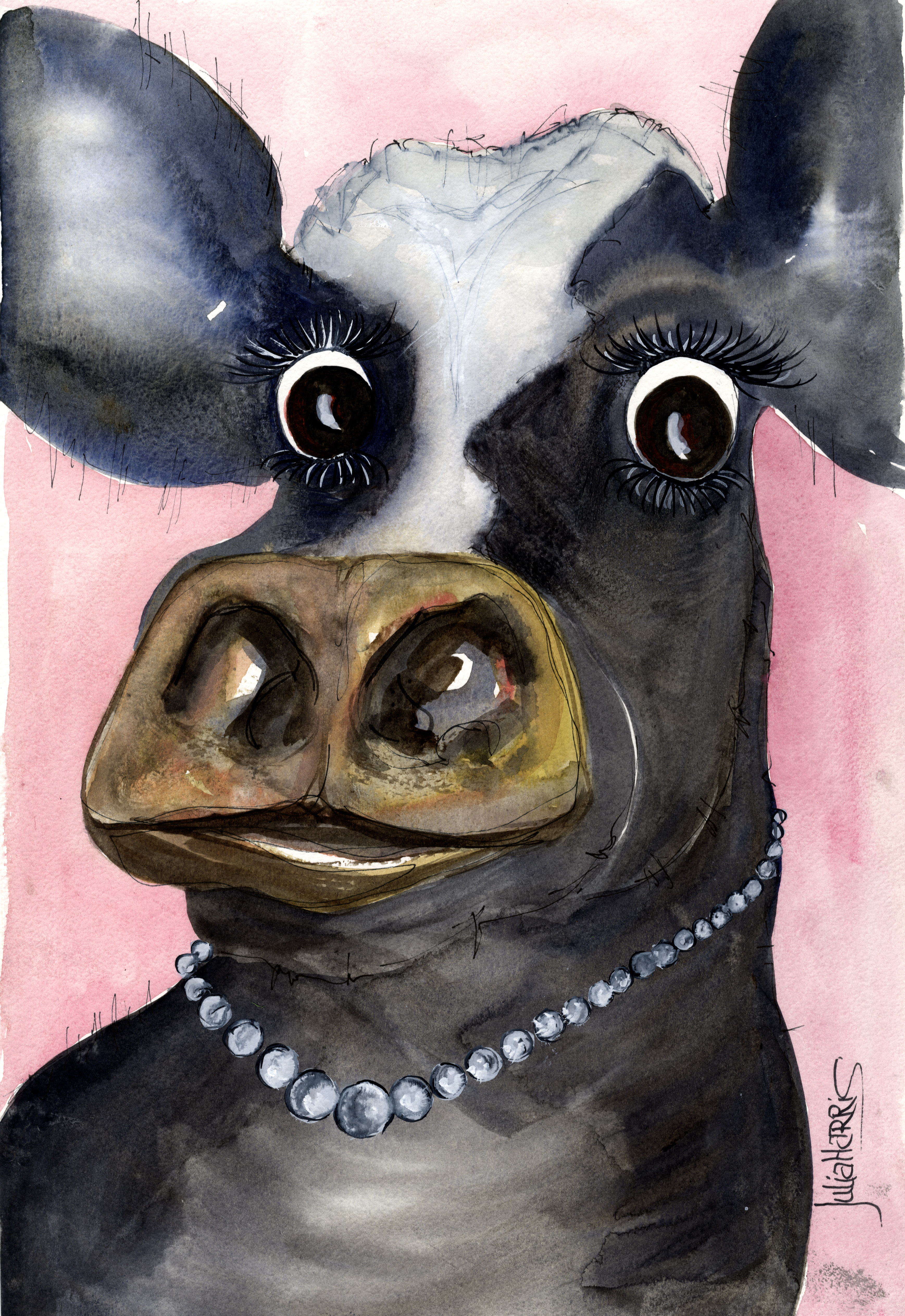 The Pearl Necklace — greeting card by Julia Harris