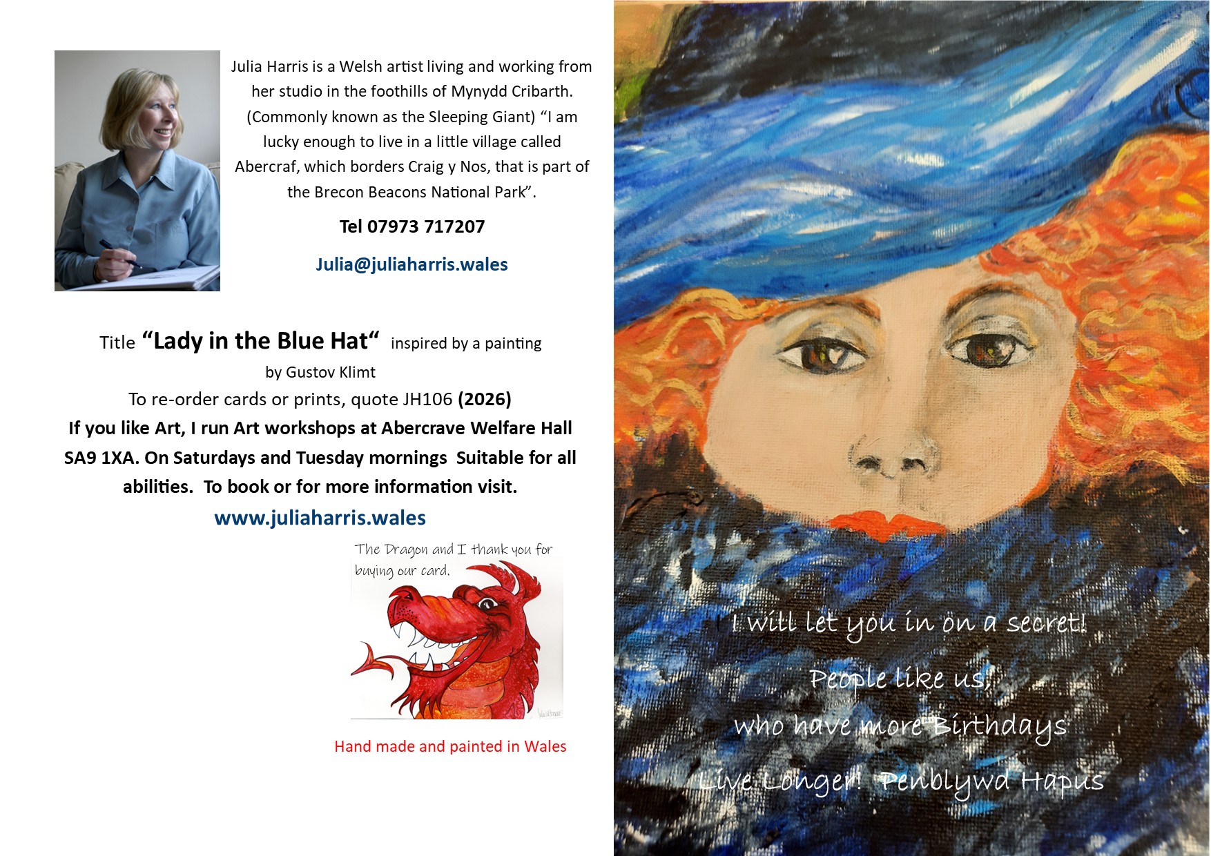 Lady in the Blue Hat — greeting card by Julia Harris