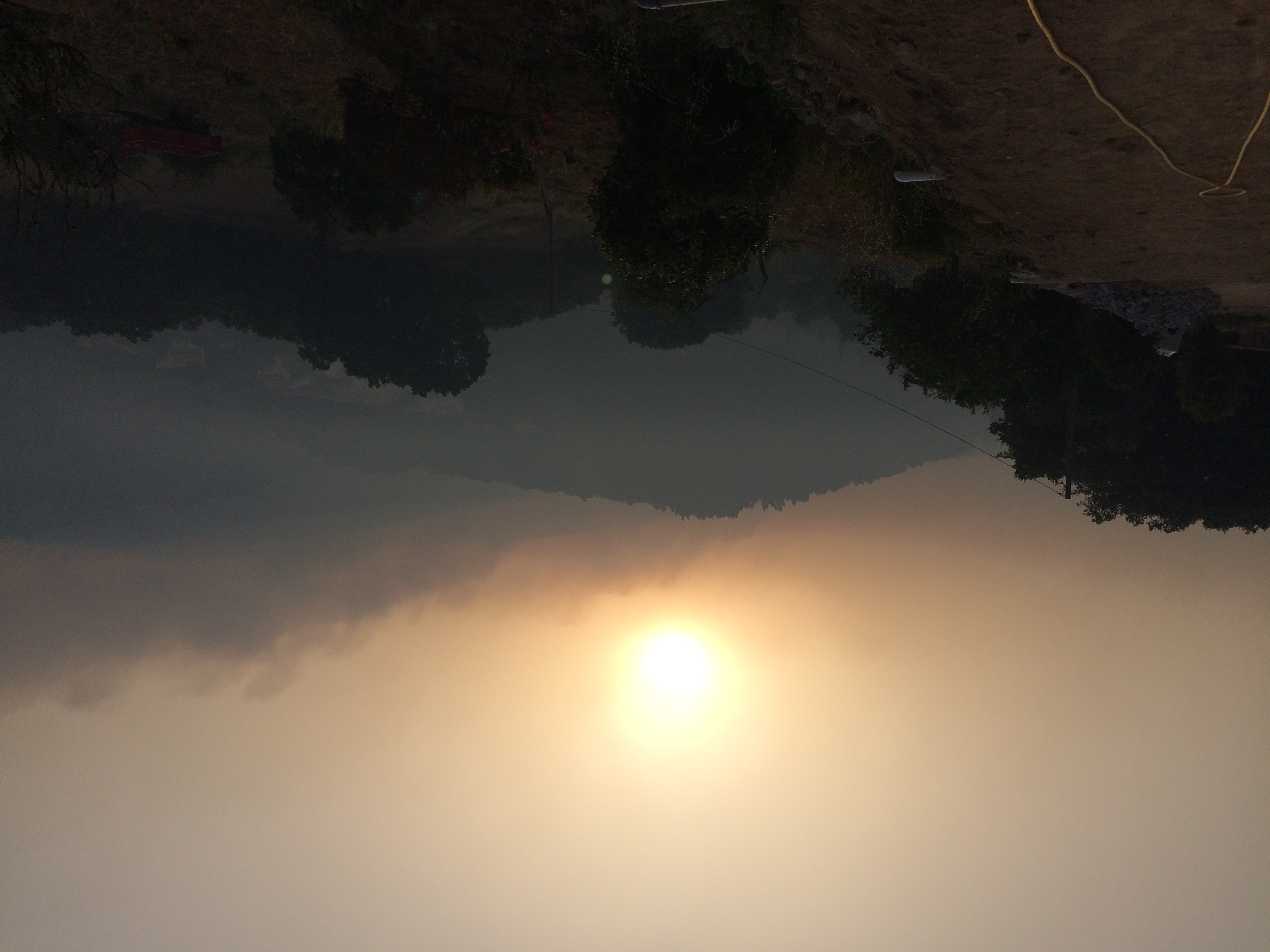 The sun reduced to a pale disc through dense smoke, August 2018