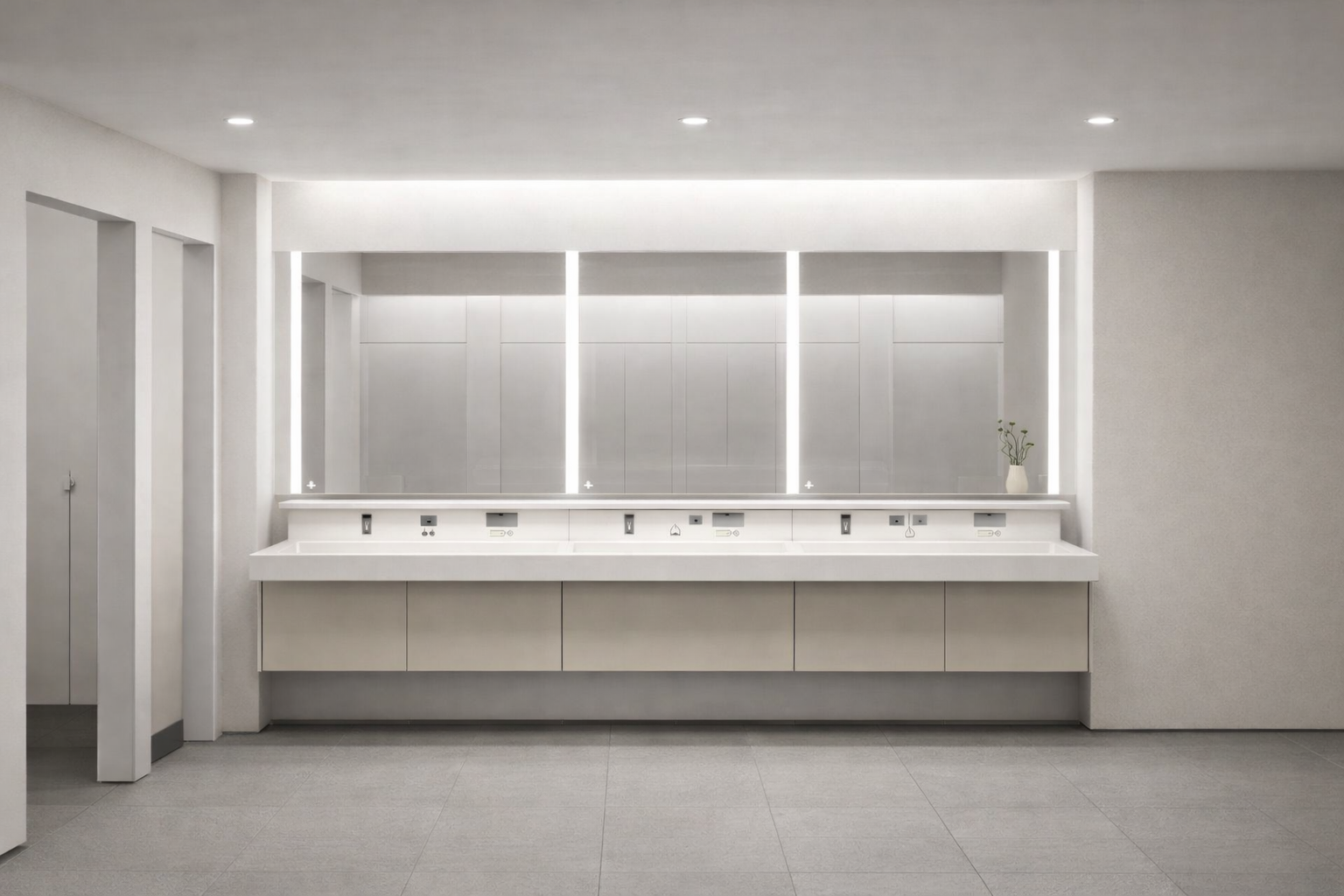 Sistem modern de dispensere pentru băi publice