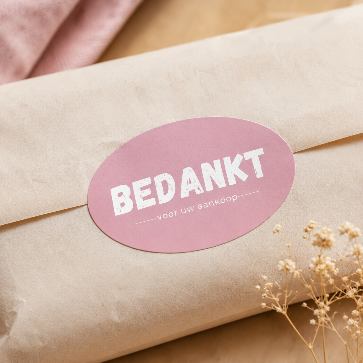 Bedankt sticker Claudia's Stoffenpodium