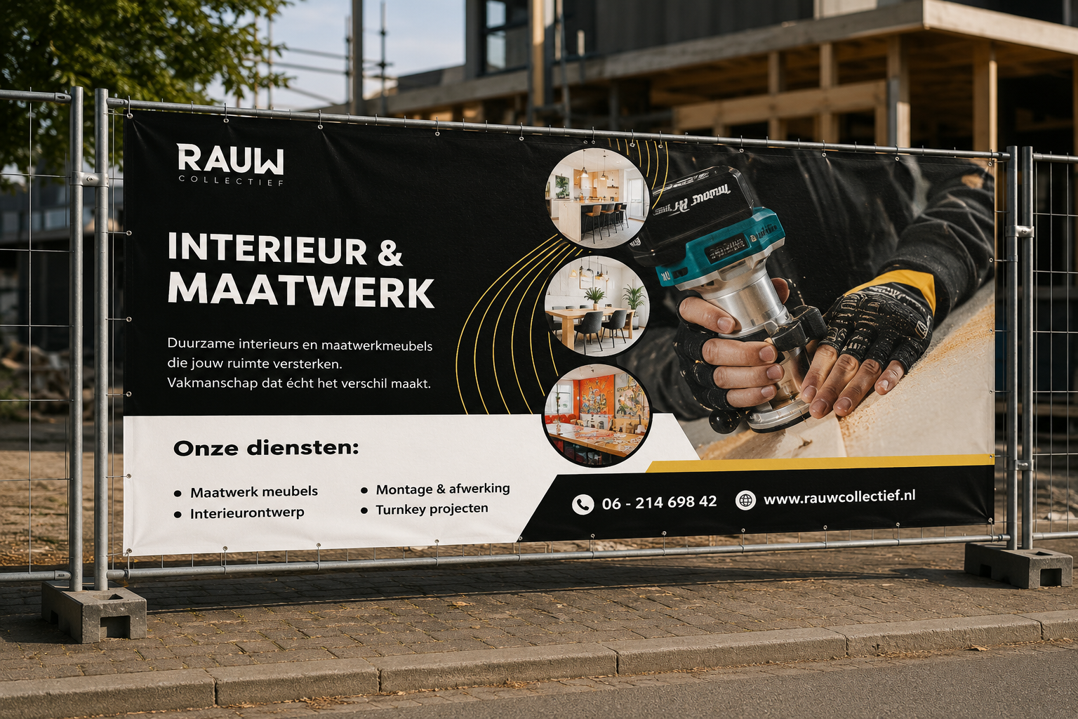 RAUW Collectief bouwhekbanner