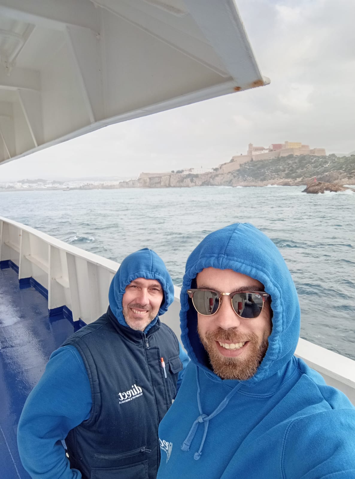 Team on the ferry