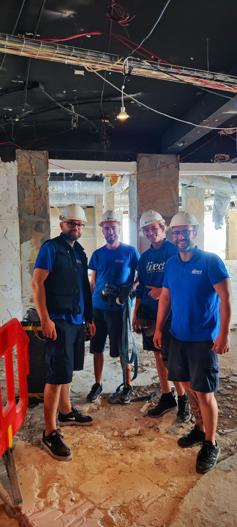 Team on site with hard hats
