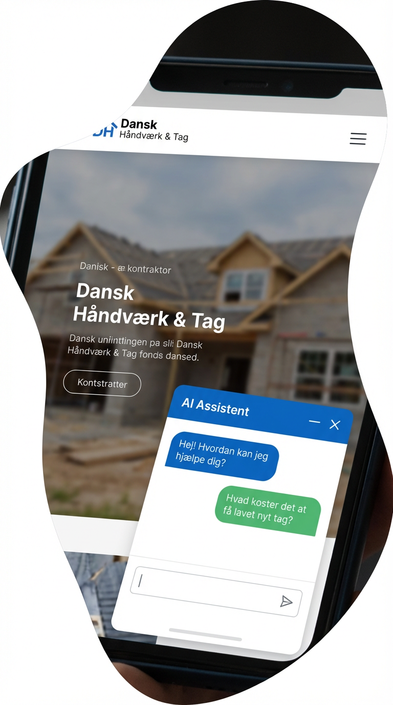 AI chatbot på håndværker hjemmeside der fanger kundehenvendelser og leads 24/7 - Cliro intelligent chat-assistent
