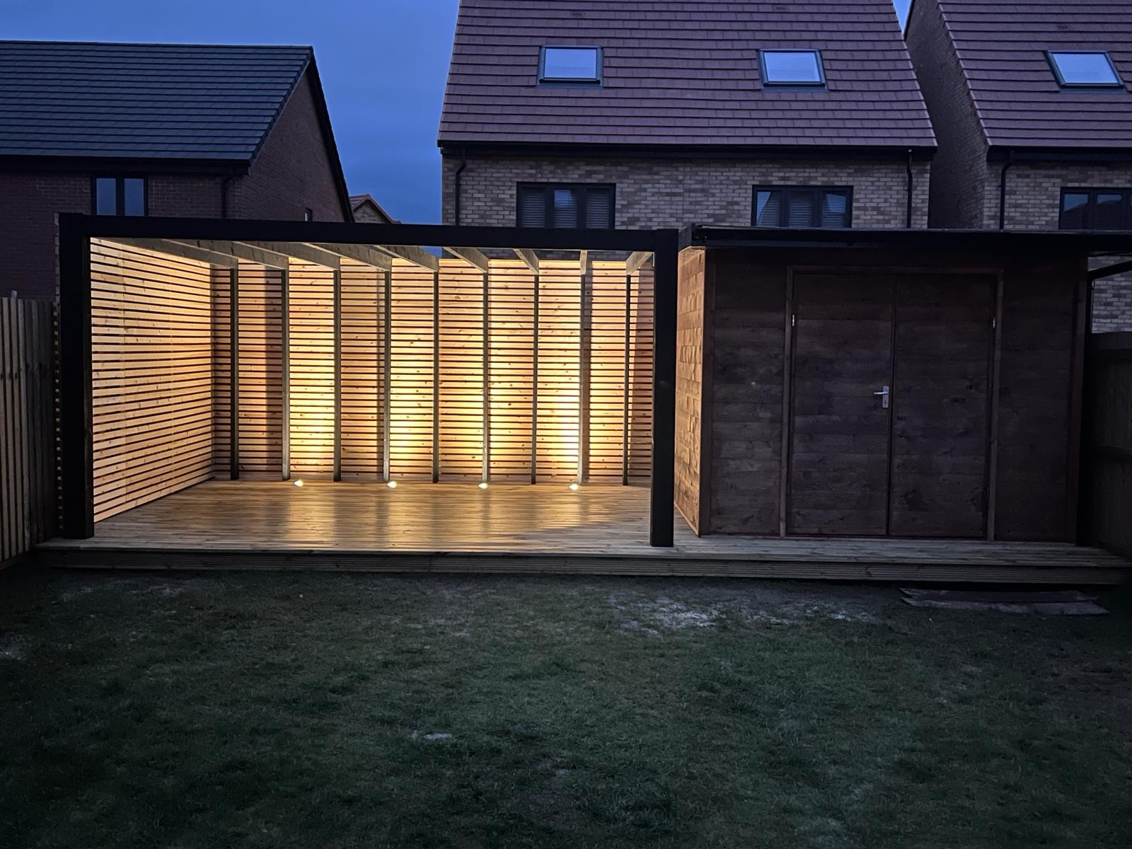 PERGOLA & DECKING WITH LIGHTING