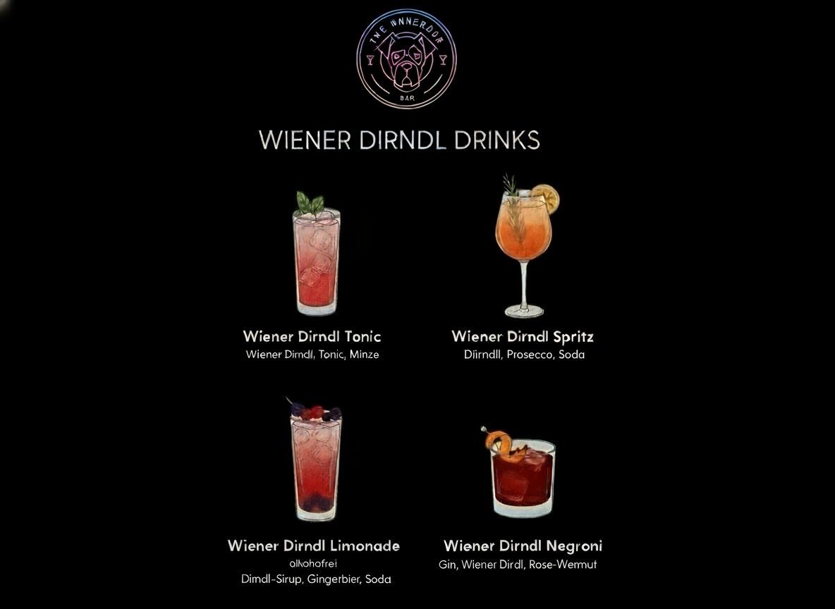 Wiener Dirndl Drinks MenĂĽkarte