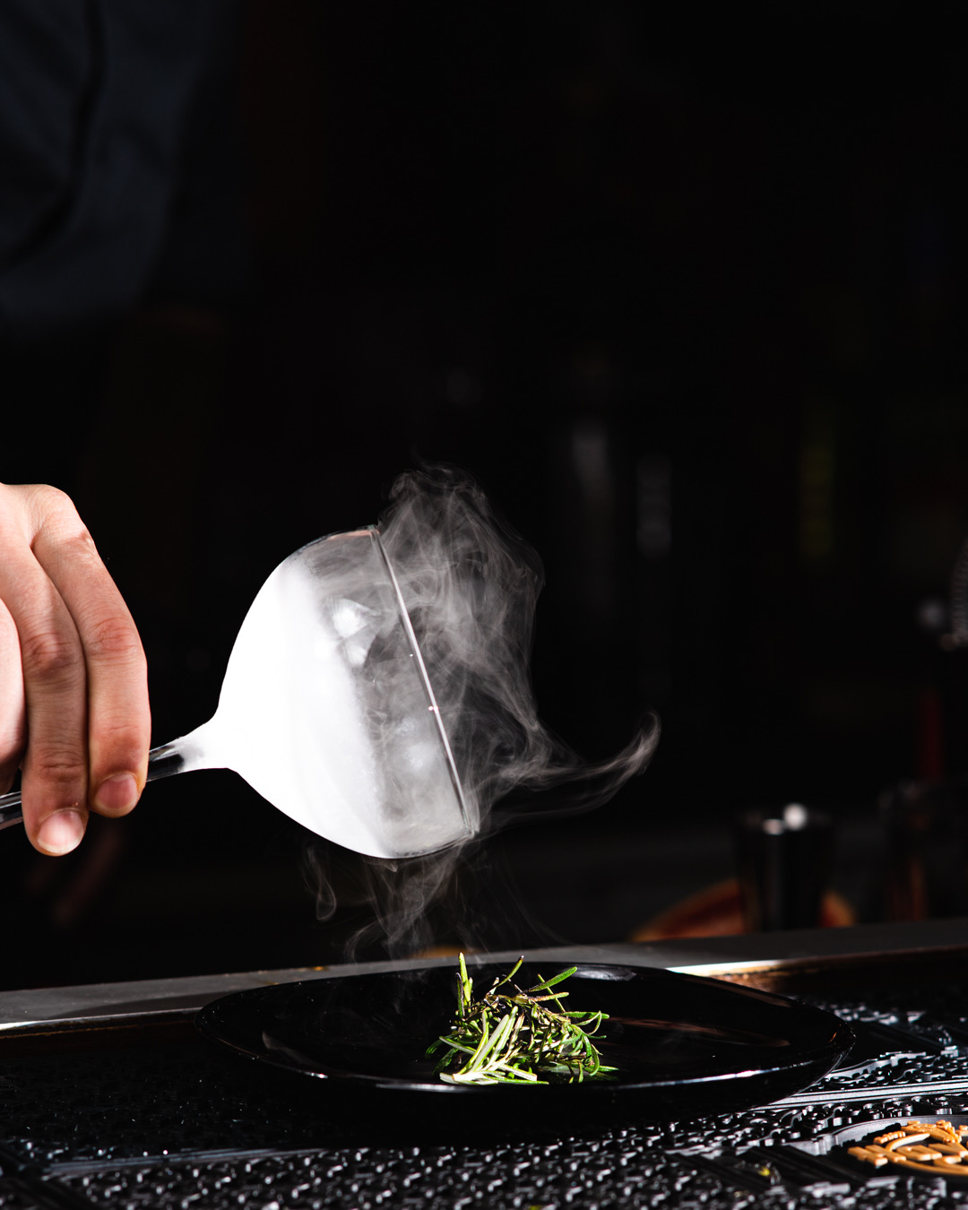 Smoked Drink Praesentation mit Rauch