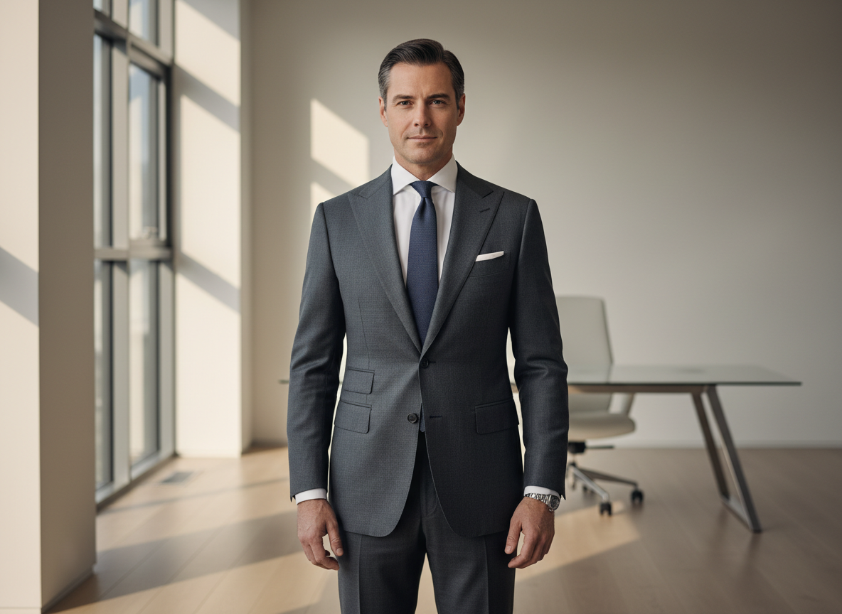 Homme en costume sur mesure