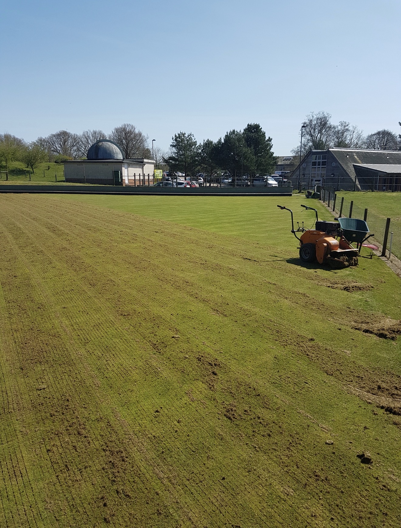 Scarification sports turf maintenance East Sussex