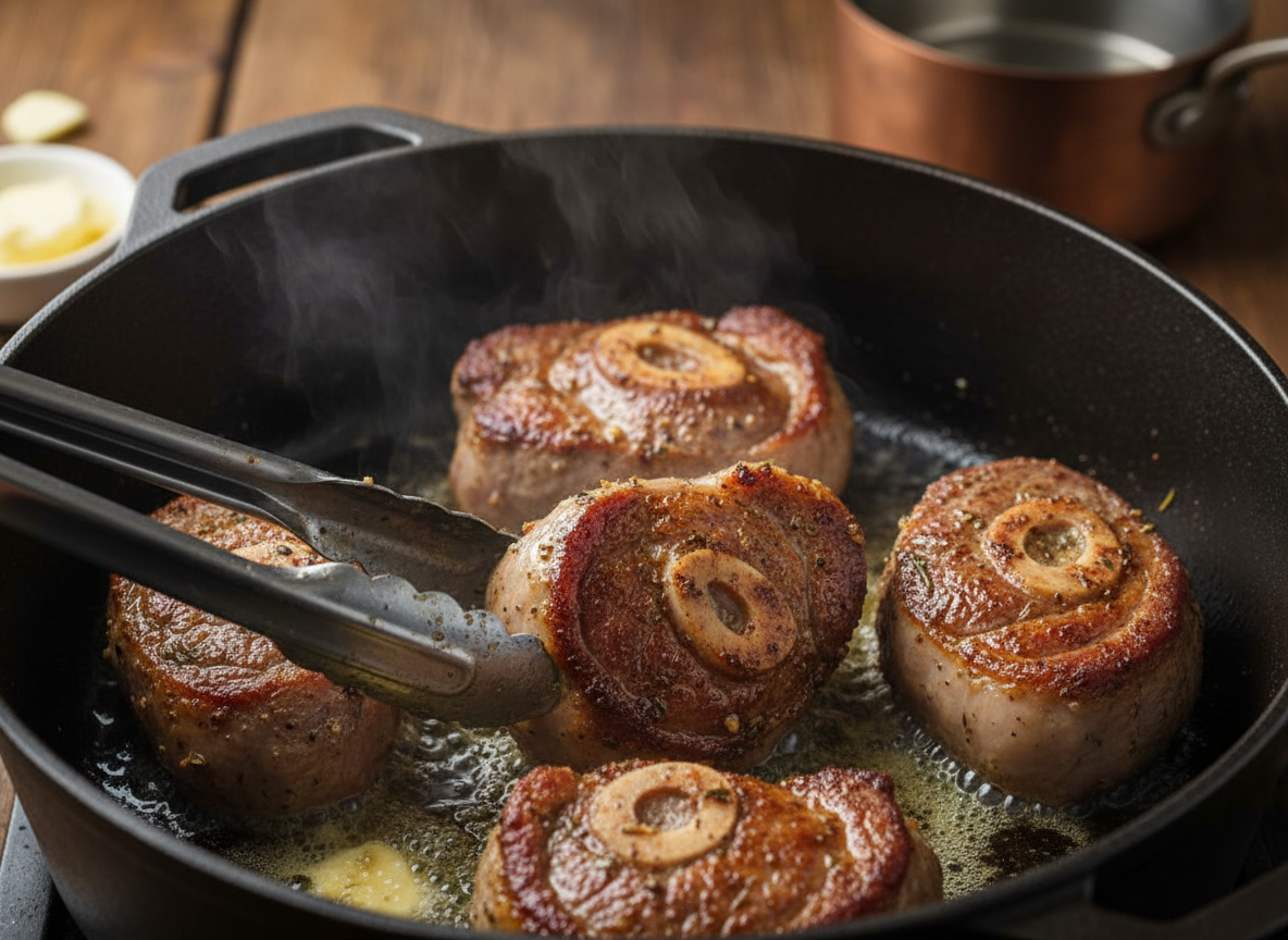 Brown the veal shanks