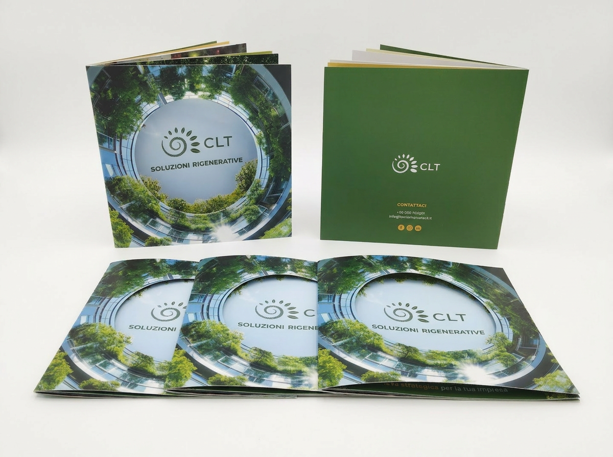 Brochure aziendali CLT con copertina sagomata