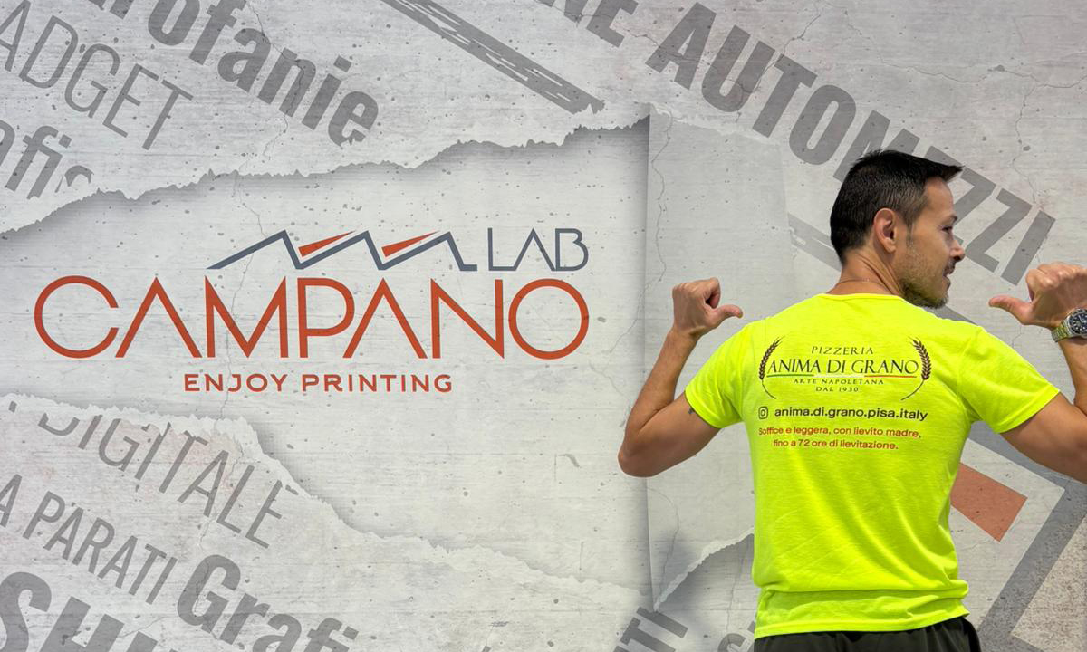 T-shirt fluo personalizzate per Pizzeria Anima di Grano Pisa