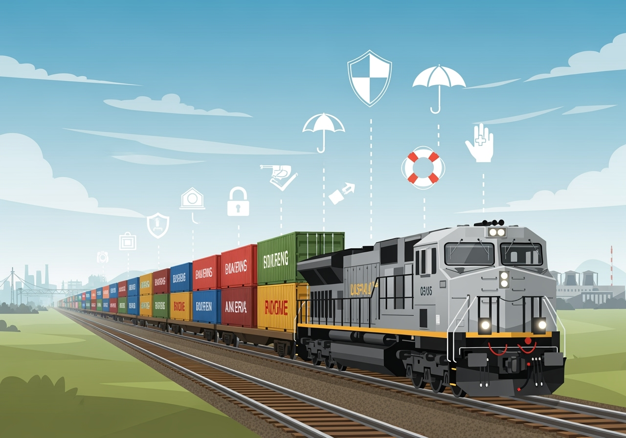 Rail Freight Insurance Illustration