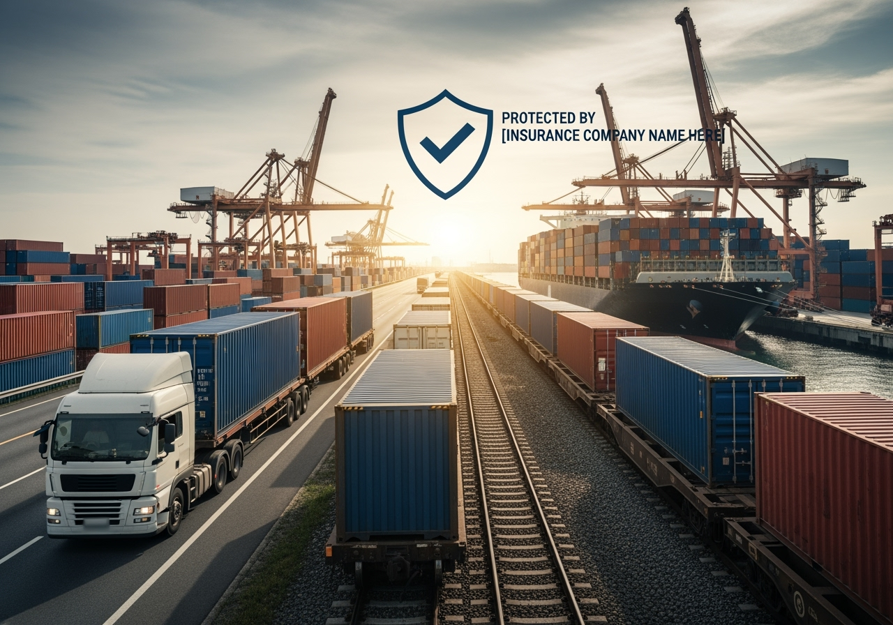 Intermodal container transport across multiple transportation modes