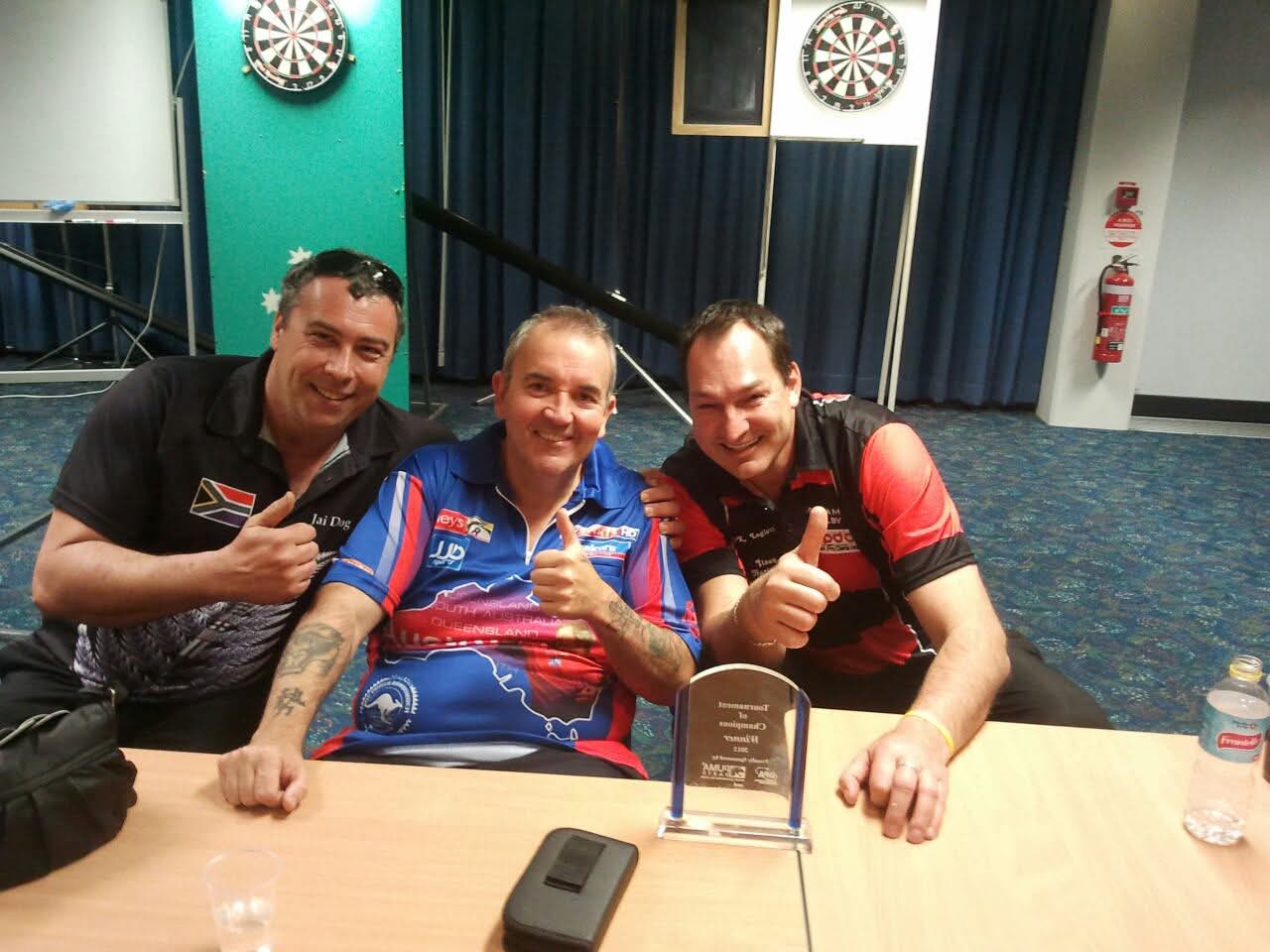 Graham Filby with Phil Taylor - 16 time World Champion - Gold Coast Australia 2012