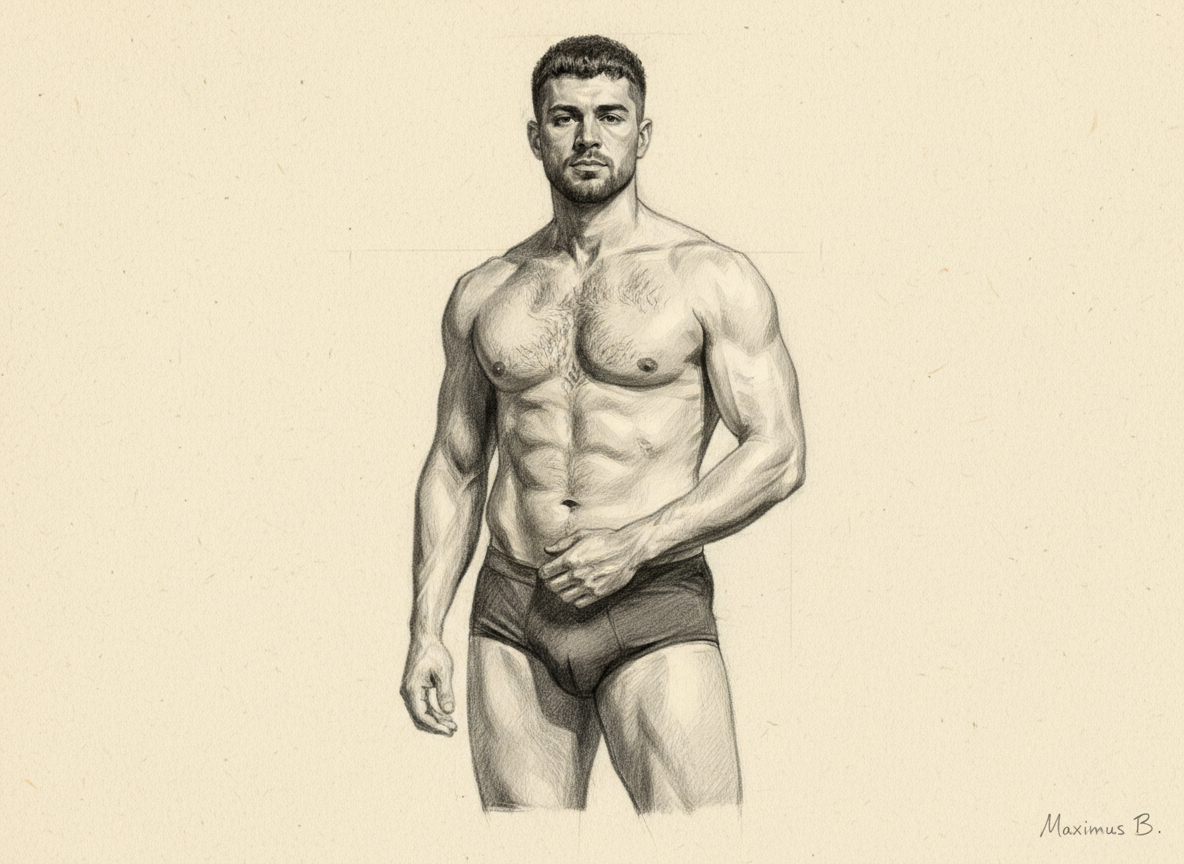 How to see form before drawing anatomy graphite figure drawing study by Maximus B.