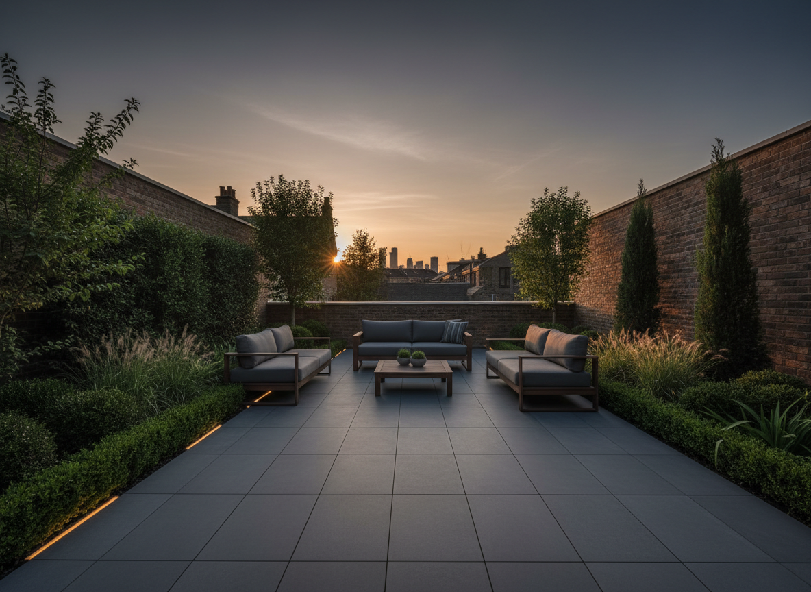 Premium porcelain patio installation — large format paving with clean jointing by Wicked Gardens LTD South East London