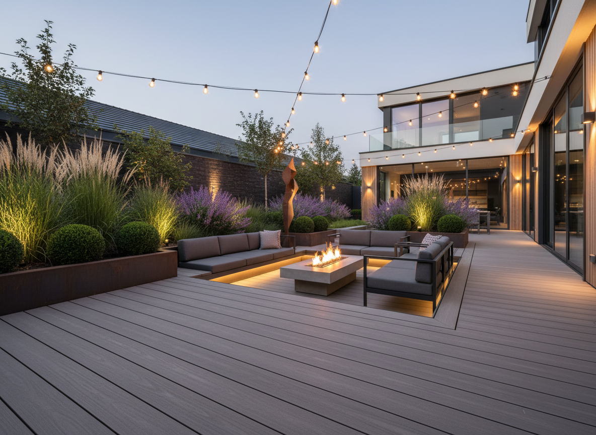 Modern Garden Design Ideas London | Premium Garden Design South East London | Wicked Gardens LTD Modern garden design in South East London — premium porcelain paving, composite decking and structured evergreen planting by Wicked Gardens LTD