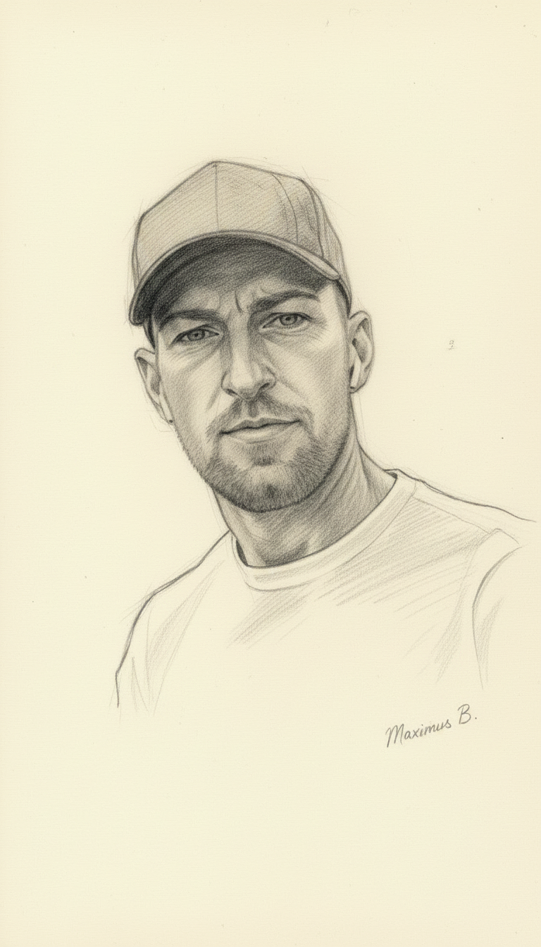 Maximus B. — pencil drawing artist specialising in the male figure and anatomical studies, over 30 years of experience