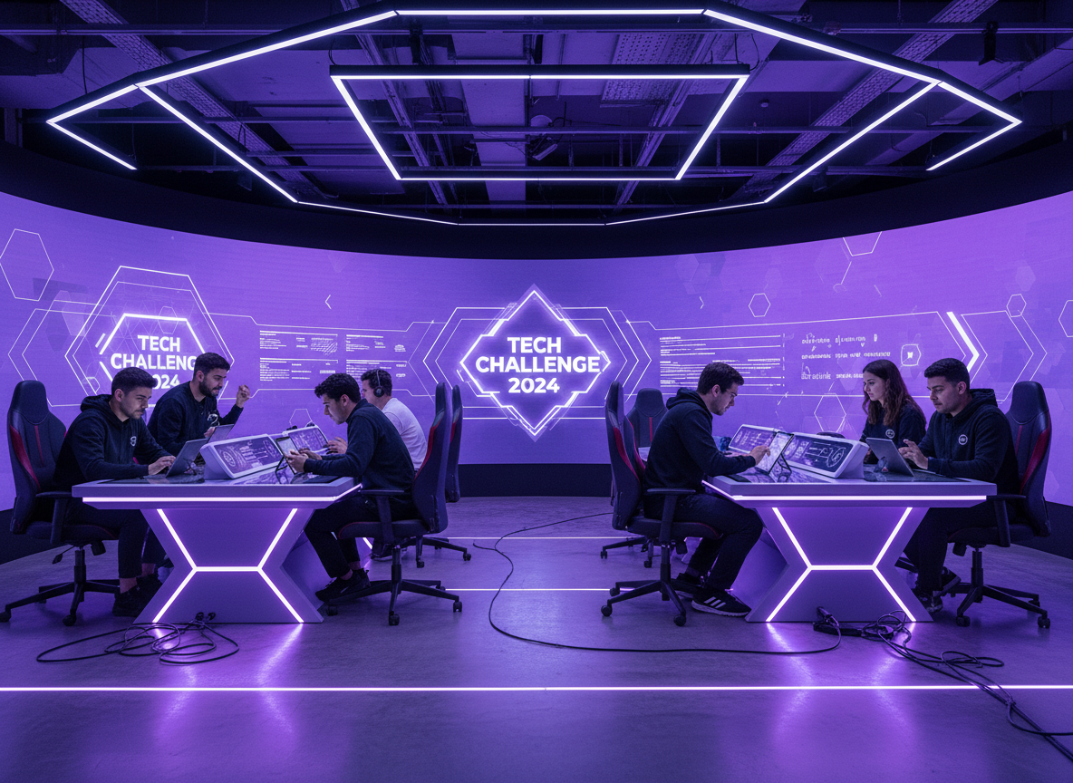 Tablet Based Games team building event with teams competing in digital challenges