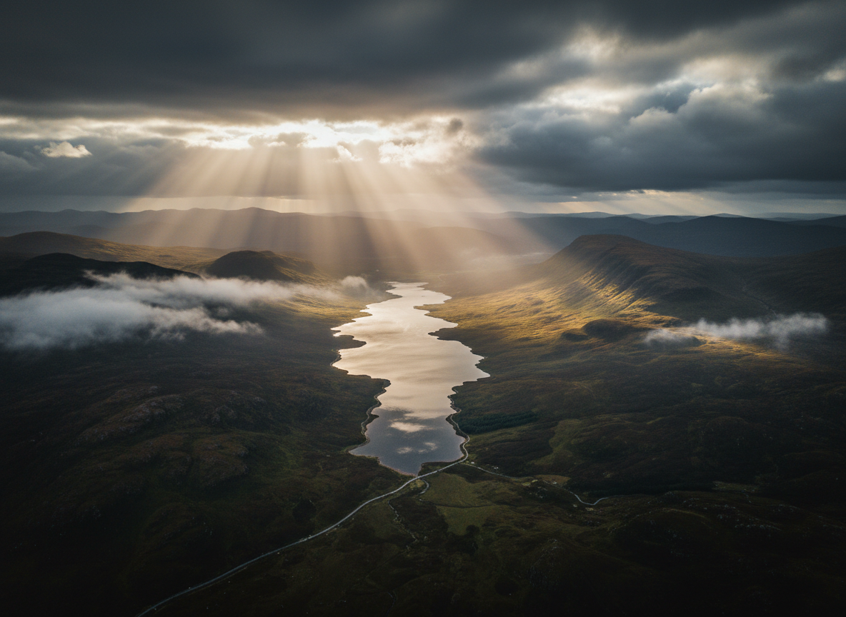 Scottish Highlands at golden hour