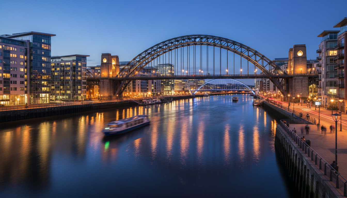 Team building in Newcastle — corporate team building activities at Quayside venues with the iconic Tyne Bridge and River Tyne backdrop in the North East's most welcoming city