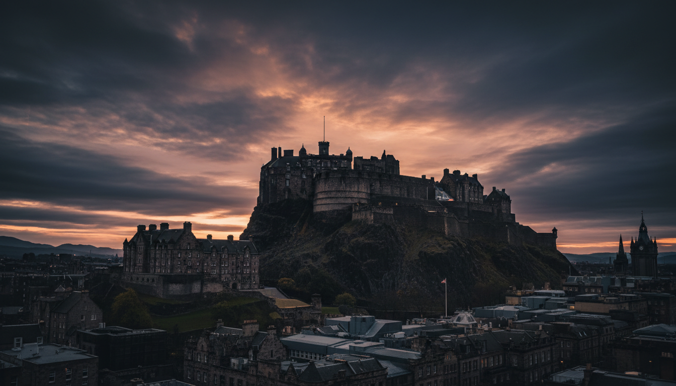Edinburgh Castle at golden hour