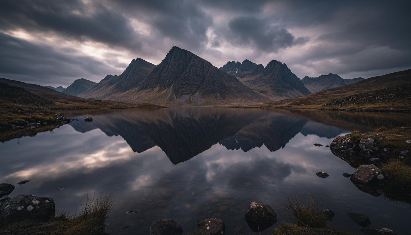 Isle of Skye dramatic landscape with Cuillin mountains