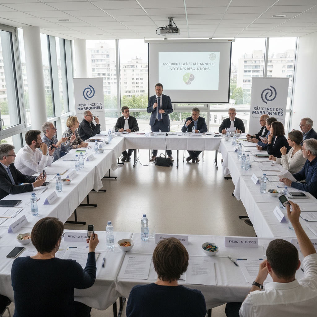 Assemblée générale copropriété vote climatisation réunion syndic immeuble