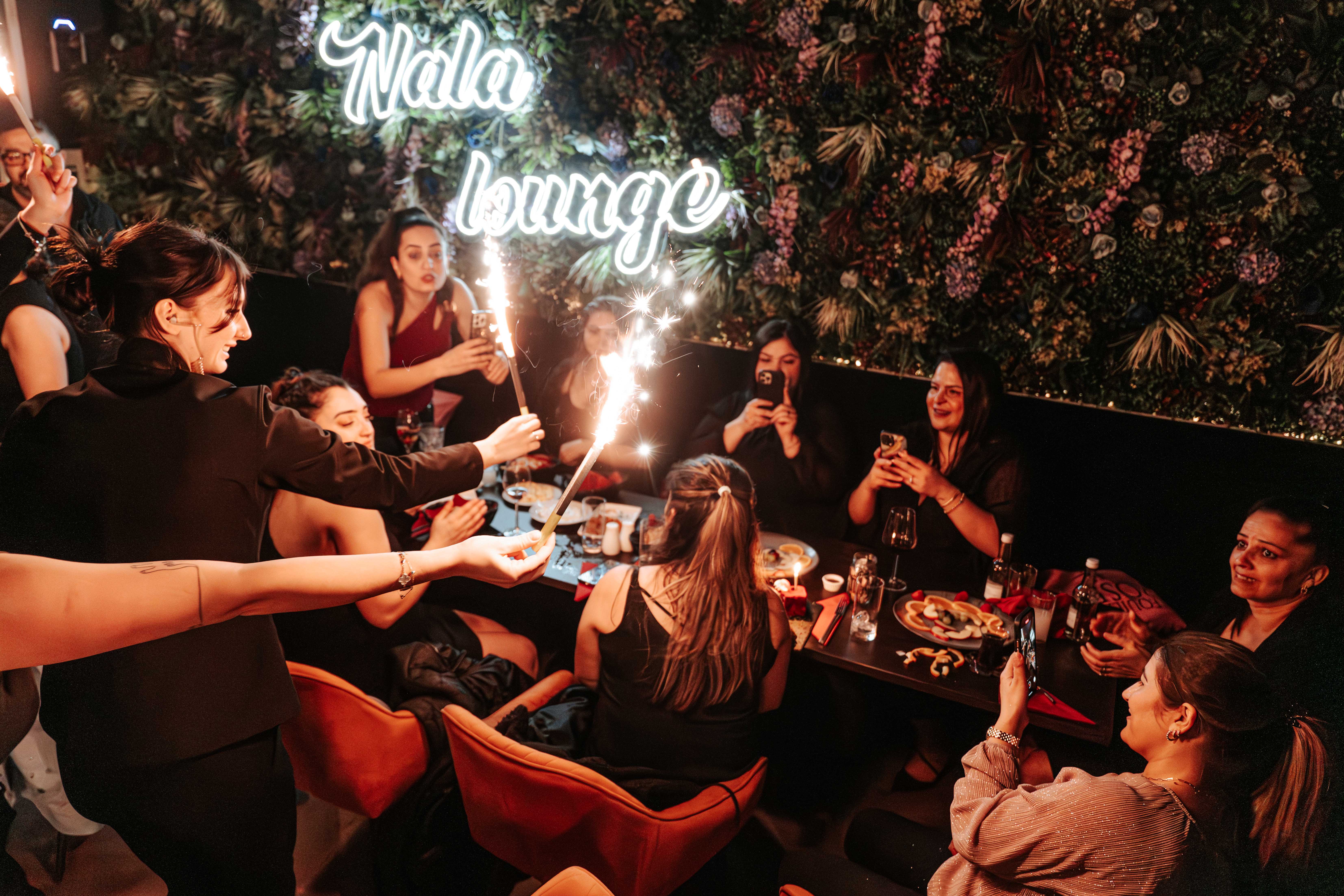 Group celebration at Nala Lounge