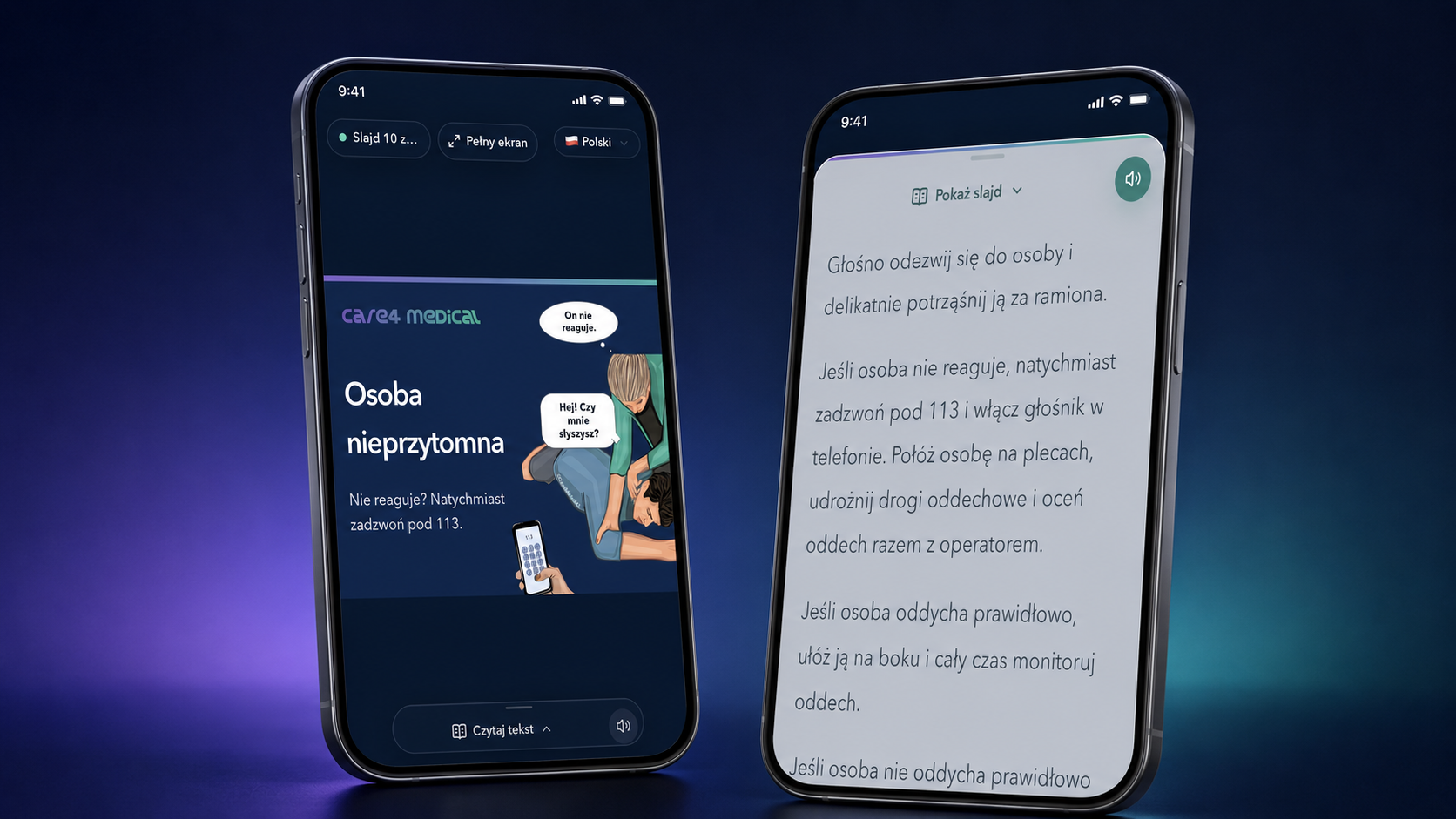 Care4 Live på mobil – deltakeren velger språk