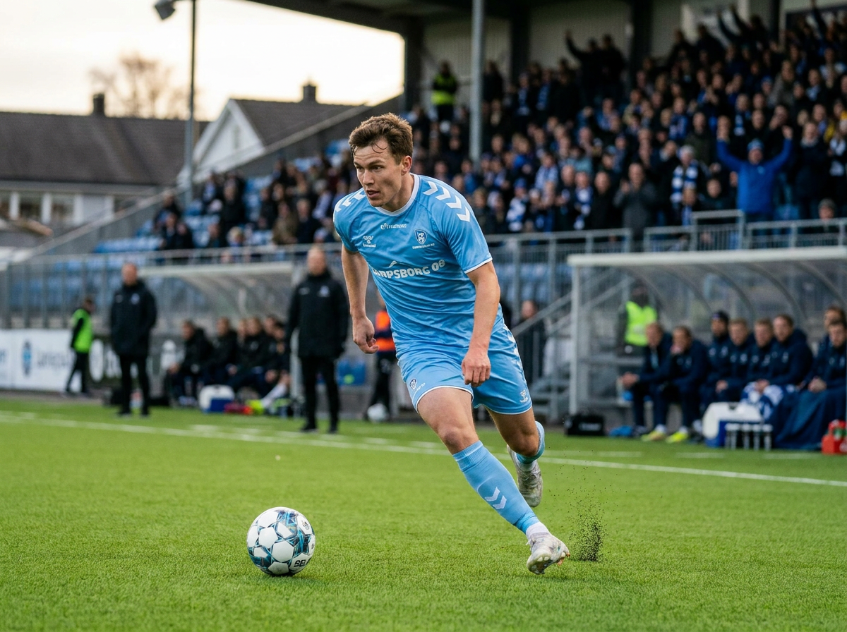 Fotballspiller i Hummel-drakt - Klubbutstyr fra Prozo Norge
