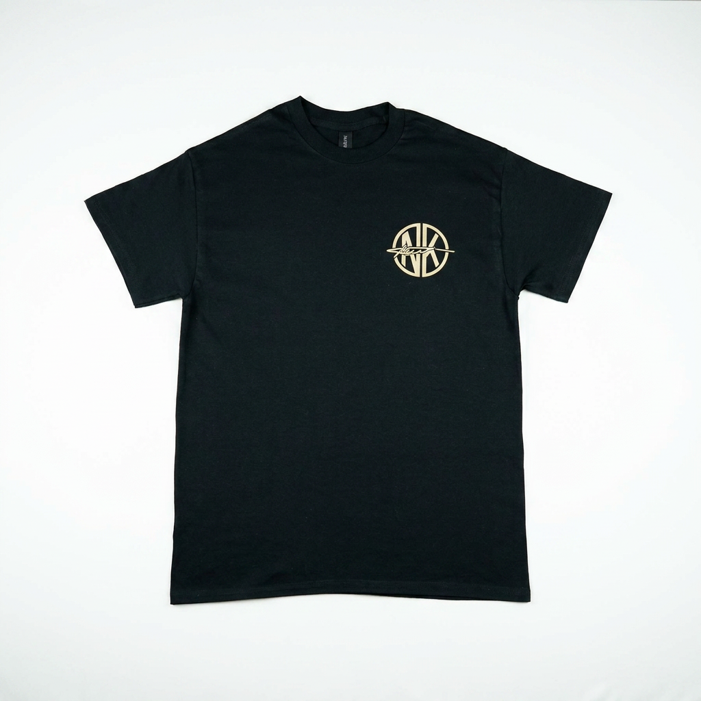 Nookez work t-shirt front view with chest logo