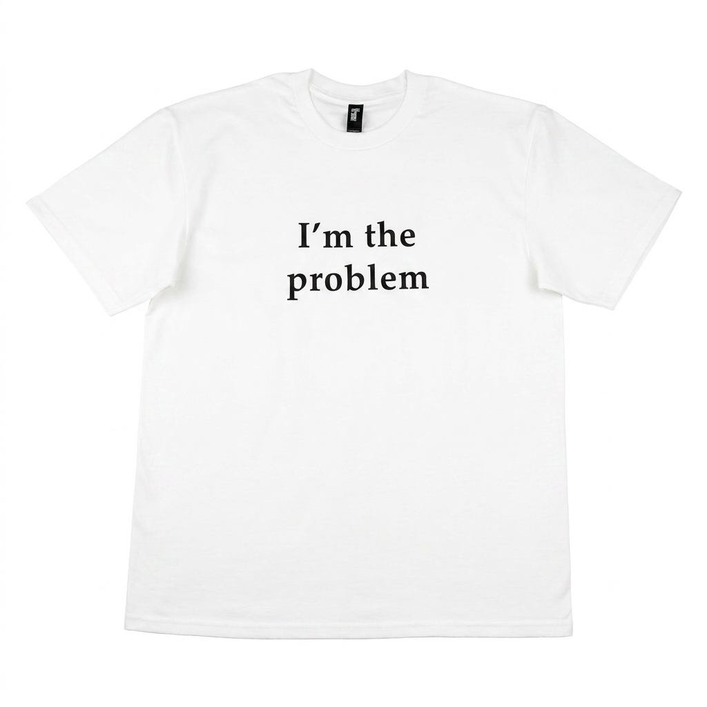 I'm The Problem white t-shirt full view