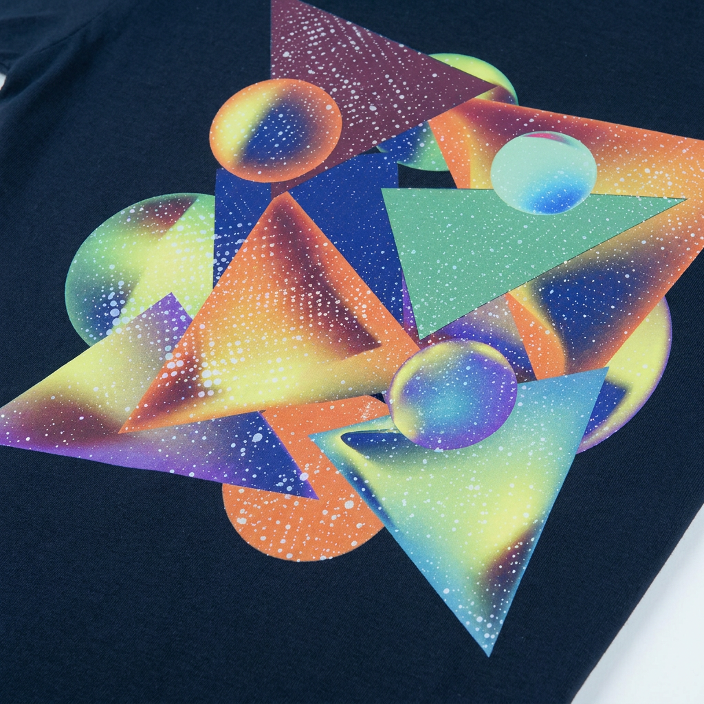 Geometric abstract art print close-up