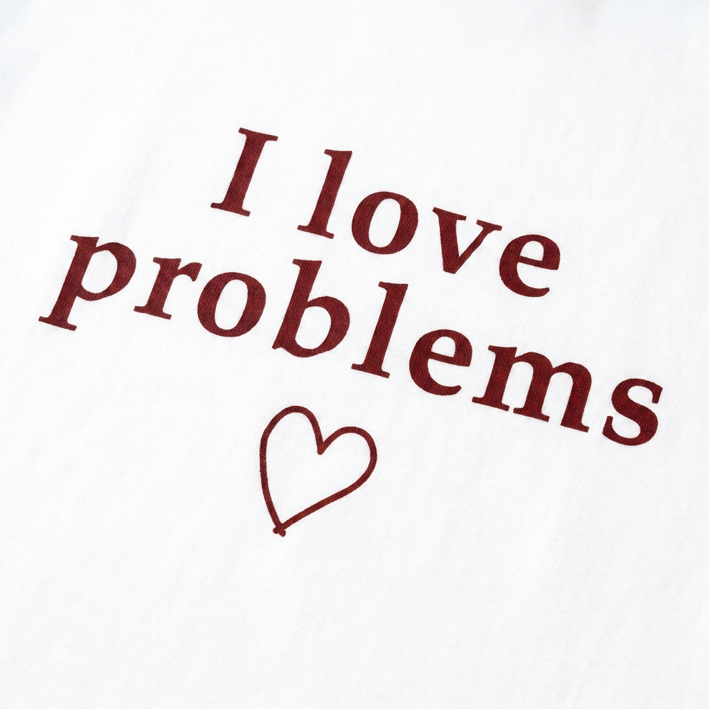 I Love Problems print close-up