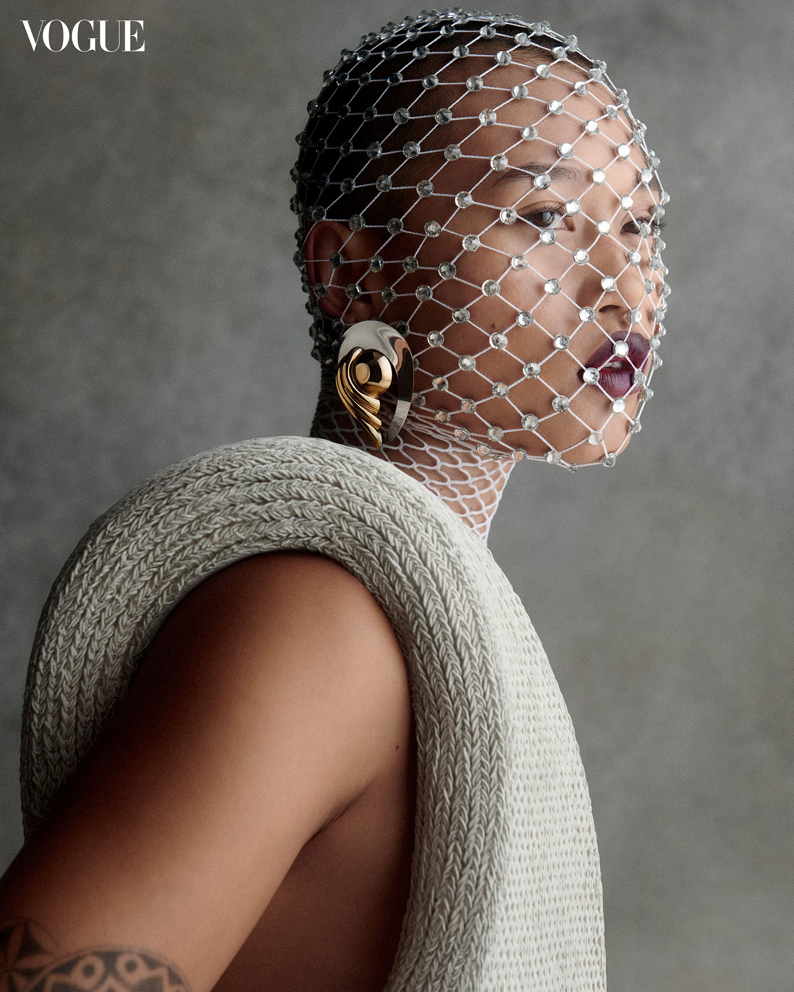 Crystal net veil
