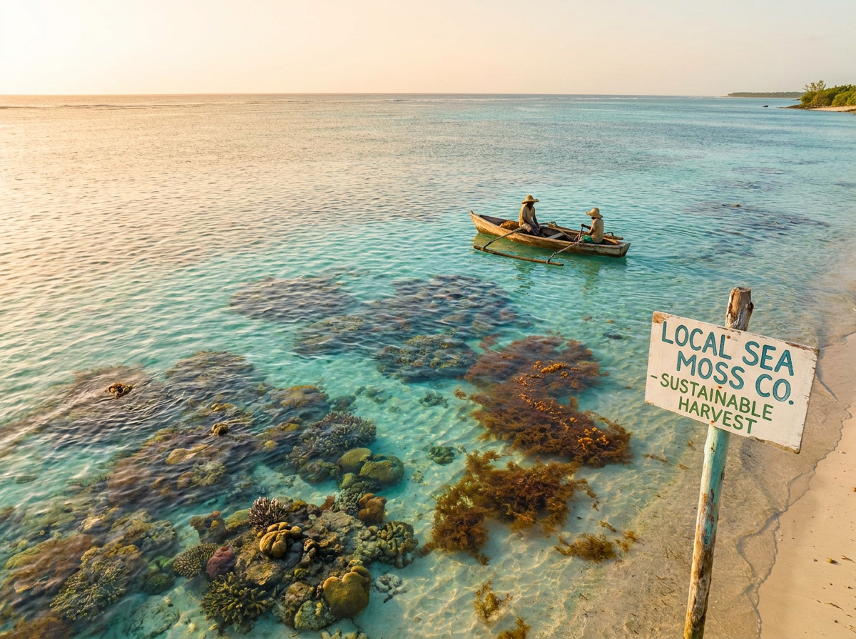 Caribbean sea moss farmer
