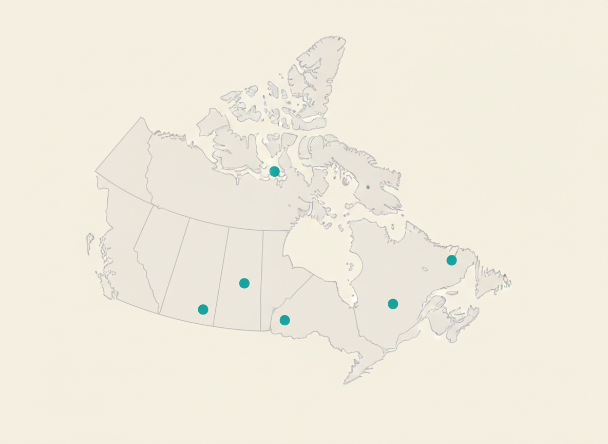 Carte du réseau ARCOT couvrant l'Ouest et les Territoires du Canada