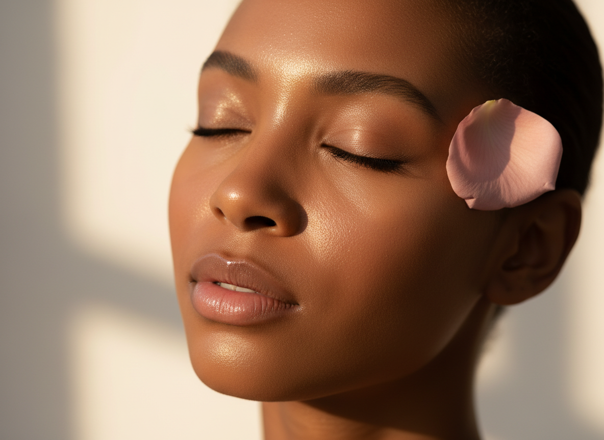 Glowing skin close up