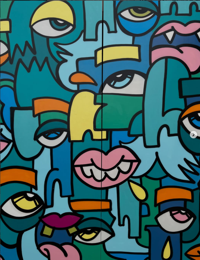Artwork by Glenn Malpass — bold, colourful faces and characters