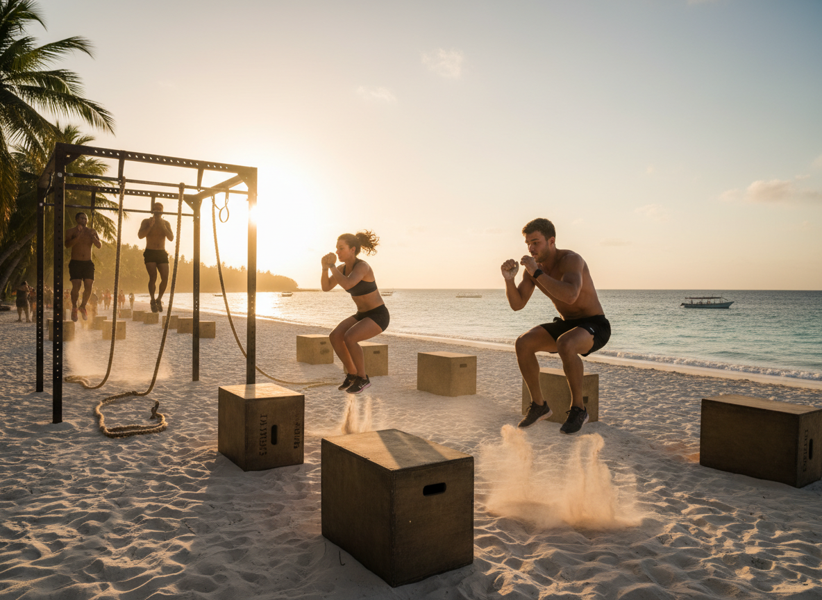 CrossFit competition on Zanzibar beach